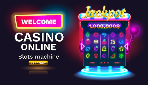 Winnaar casino gokautomaat geluk 777 win banner vector