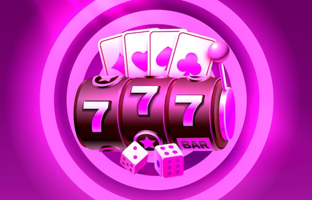 Winnaar casino slots geluk 777 win banner Vector