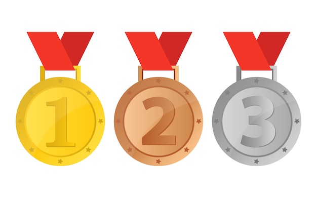 Vector winnaar medaille ontwerp illustratie op een witte achtergrond