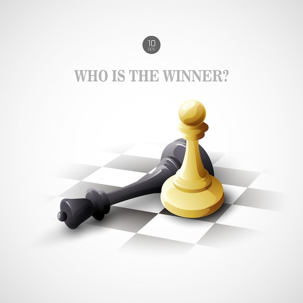Winnend schaakconcept. achtergrond