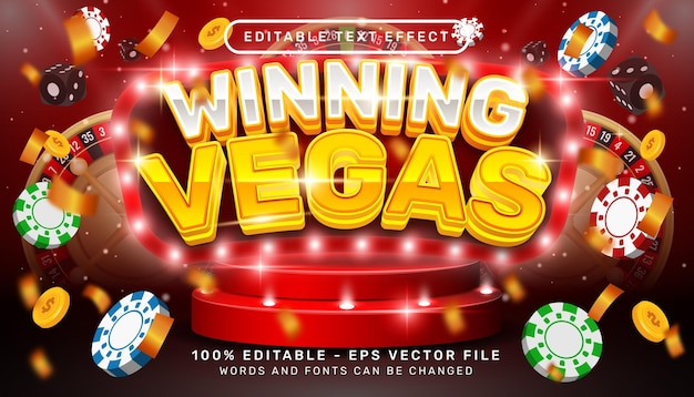 winnend vegas 3D-teksteffect en bewerkbaar teksteffect