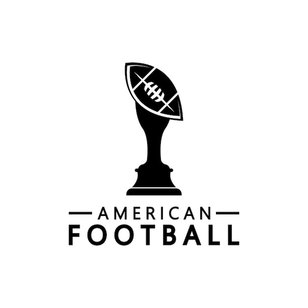 Winner American football Championship Trophy Logo Design vector icon template American football trophy for winner awardx9