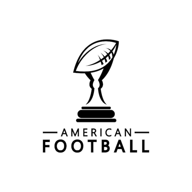 Vincitore american football championship trophy logo design modello icona vettoriale trofeo di football americano per il vincitore awardx9