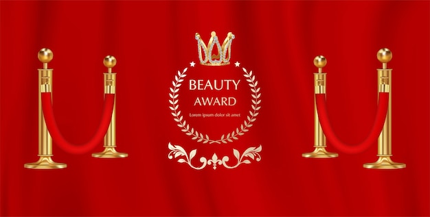 Winner award champion realistic golden trophy and crown template