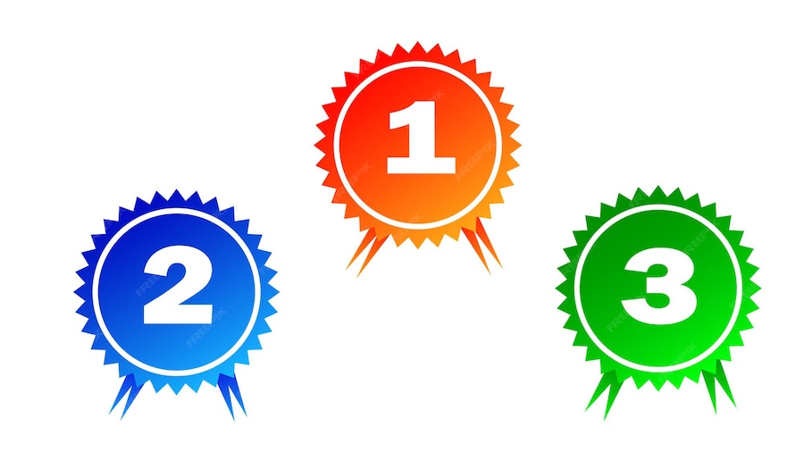 Premium Vector | Winner badges for first second and third places 1st ...