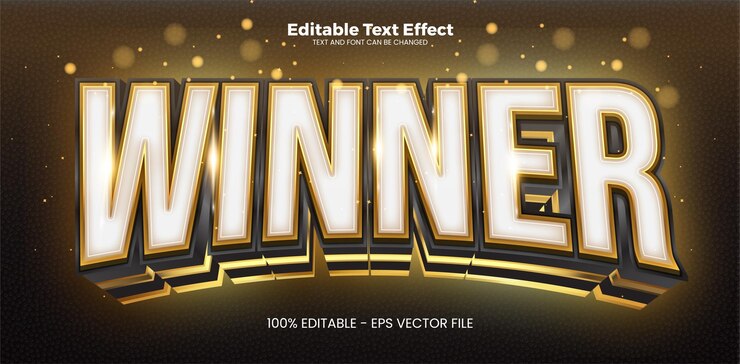 Winner editable text effect in modern trend style