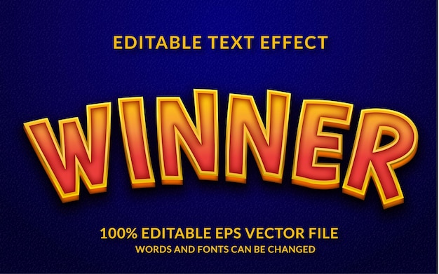 Winner editable text effect