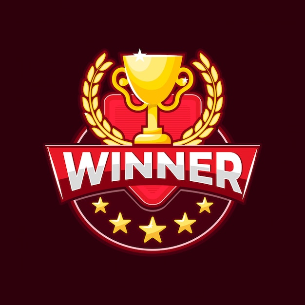 Логотип победителя с трофеем