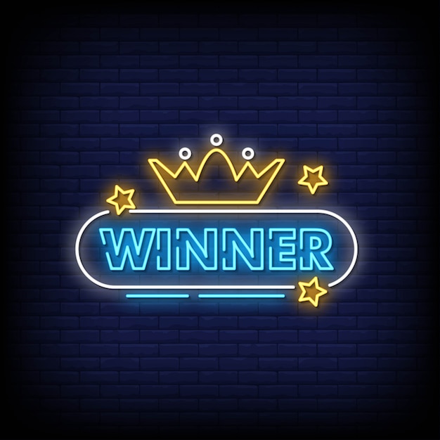 Winner neon signs style text