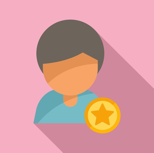 Winner ranking icon flat vector Trophy reward Win quality
