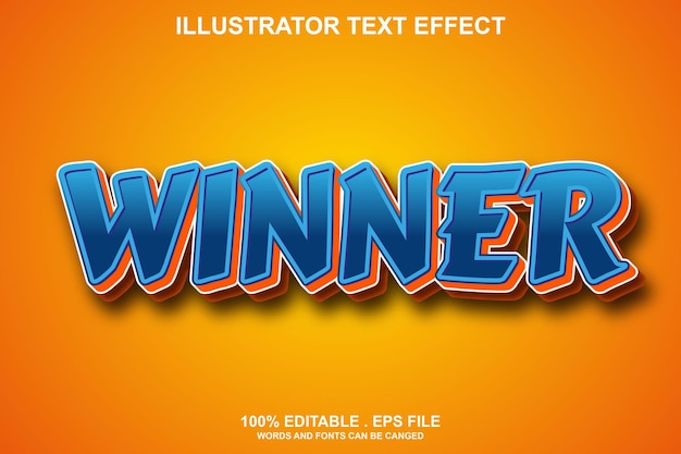 Winner text effect editable