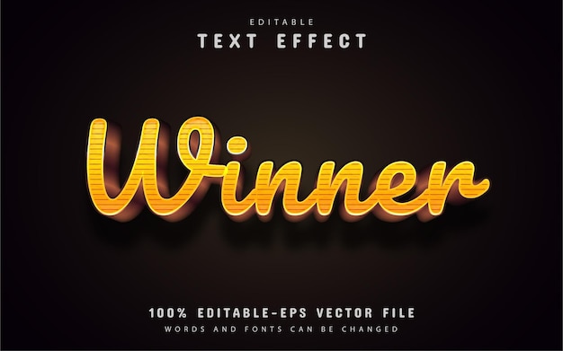 Winner text effect editable