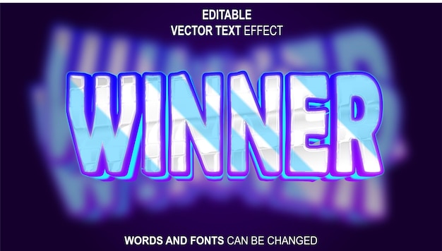 Winner Text Effect Vector EPS Format Files