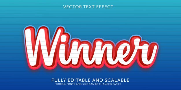 Vector winner text effect