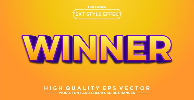 Winner text style effect editable