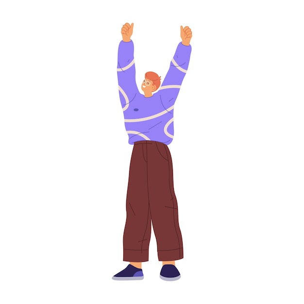 winner or triumphant happy man smiling