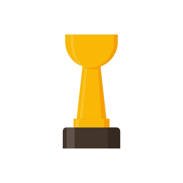 Winner trophy vector Flat Illustration of Golden Trophy or cup sports award or champion