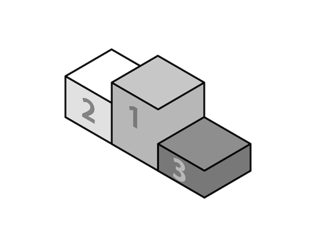 Icona del design isometrico del podio dei vincitori illustrazione web vettoriale 3d concetto colorato