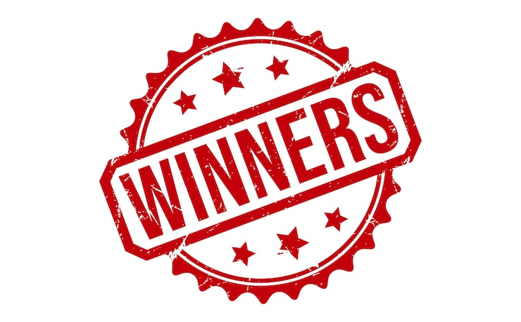 Вектор векторная иллюстрация резиновой марки winners на белом фоне