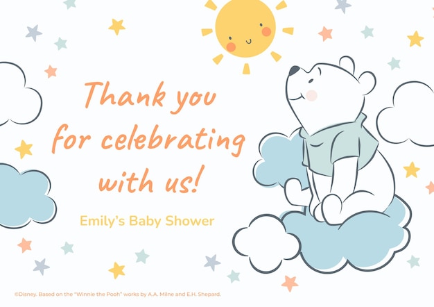Winnie the Pooh Baby Shower Card
