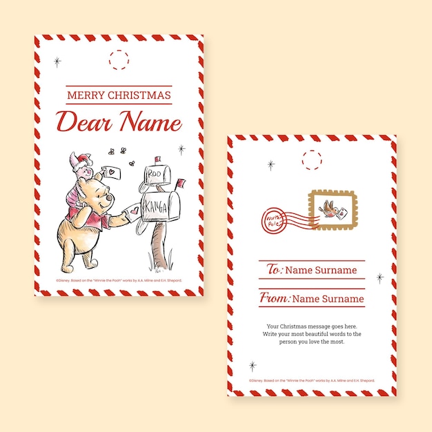 Winnie the Pooh Christmas Gift Tag