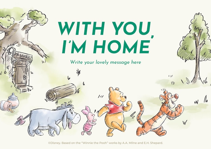 Vector winnie the pooh friendship card