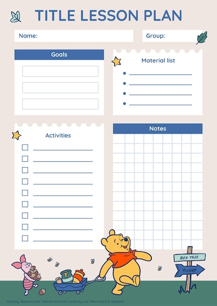 Winnie the Pooh Lesson Plan