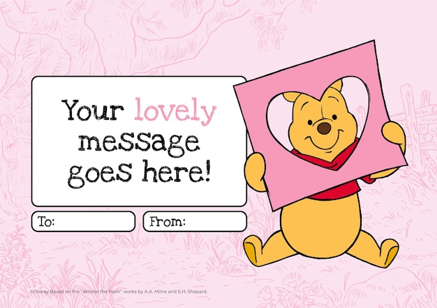 Winnie the Pooh Valentines Day Card