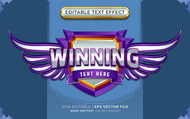 Winning Editable Text Effect with Winged Emblem