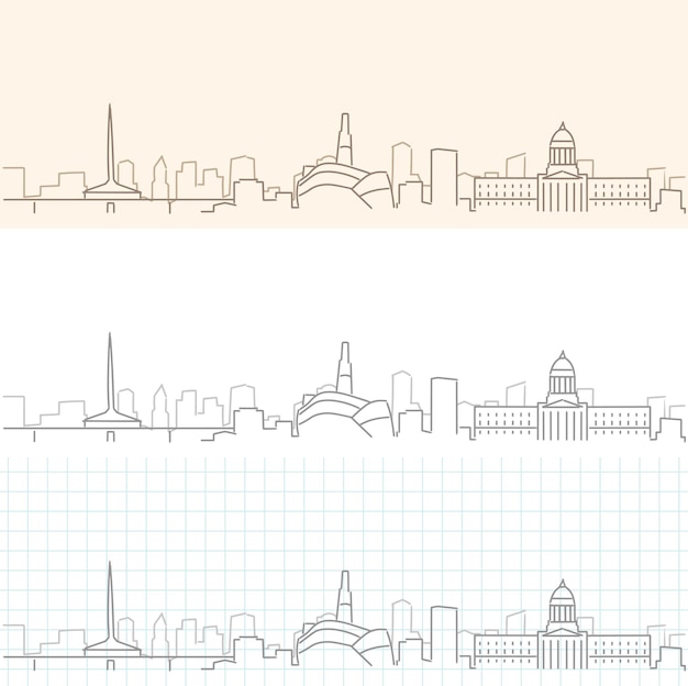 Vector winnipeg hand drawn profile skyline