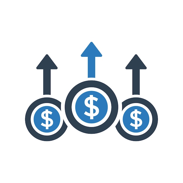 Winst groei pictogram zakelijke verhoging pictogram vectorillustratie
