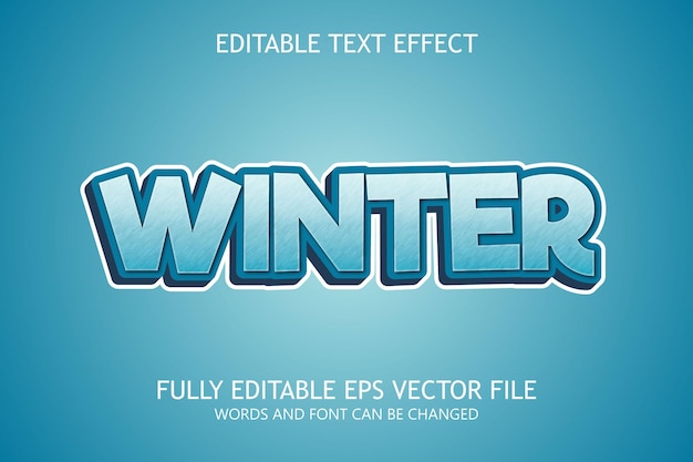 winter 3d editable text effect style.