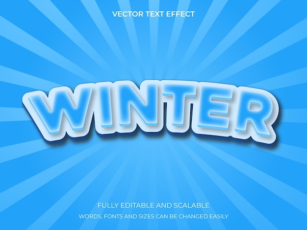 Winter 3d editable text effect