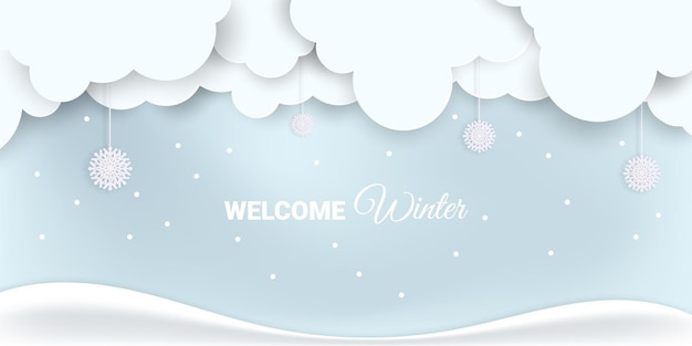 Winter achtergrond vector banner ontwerp