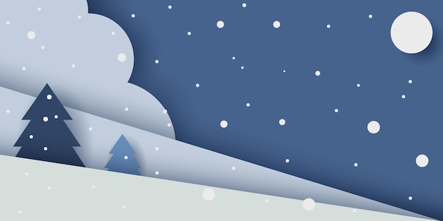 winter achtergrond vectorillustratie met bomen en sneeuw