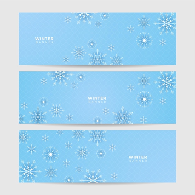 Winter background Blue Snowflake design template banner