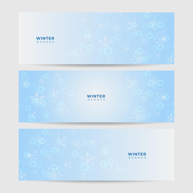 Зимний фон синяя снежинка дизайн шаблона баннера