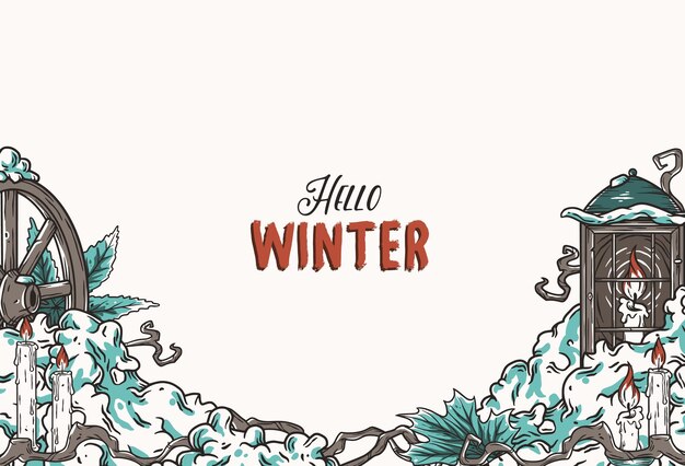 Vector winter background for christmas snow ice design