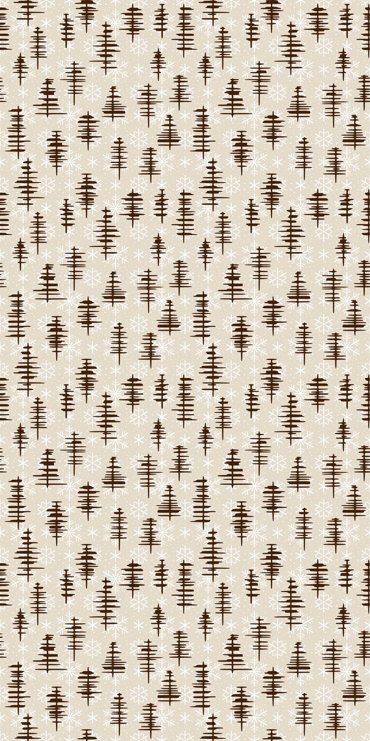 Vector winter background christmas trees and snowflakes seamless pattern