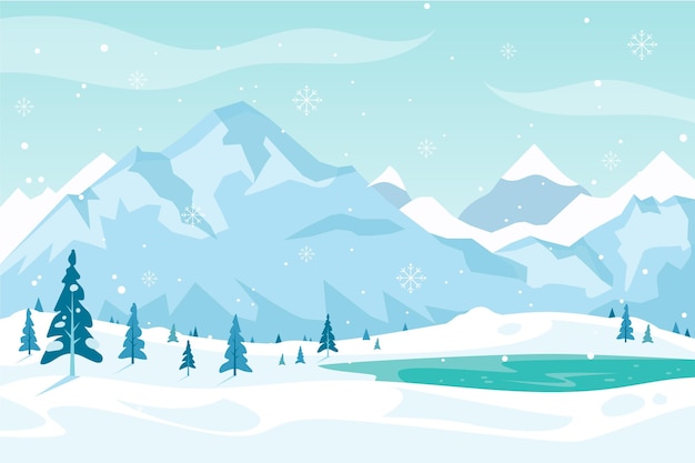 Winter background in flat design