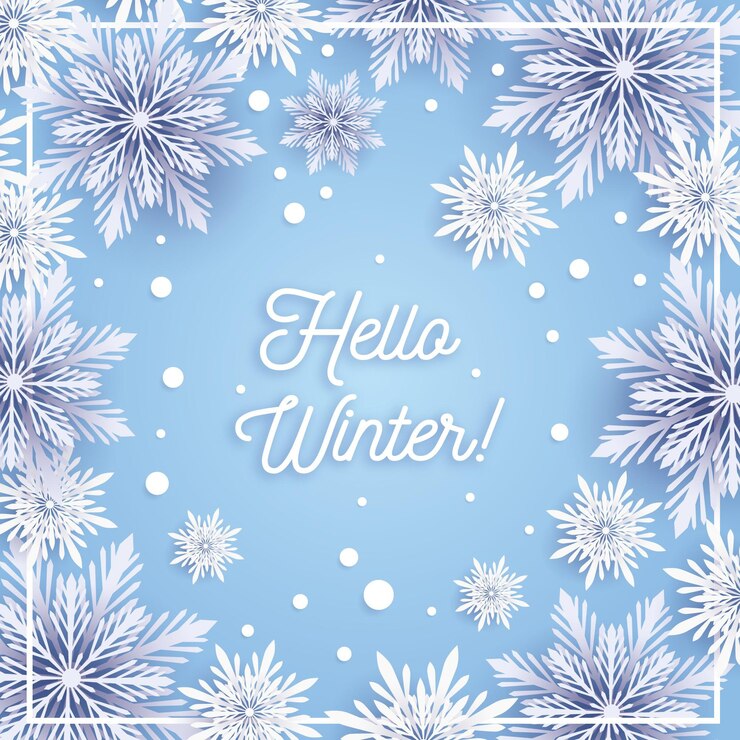 Vector winter background in paper style