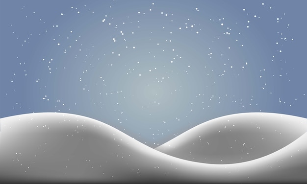 Vector winter background with falling snow and ground covered with snow. christmas background