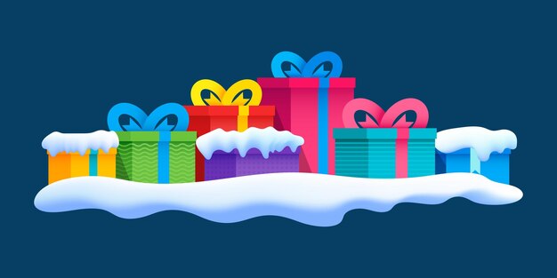 Winter background with presents vector