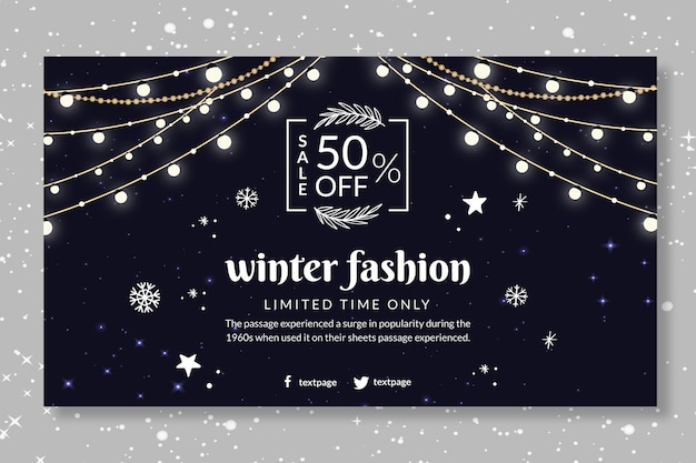 Vector winter banner with discount