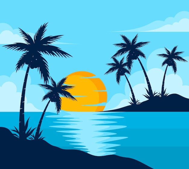 winter on the beach vector background