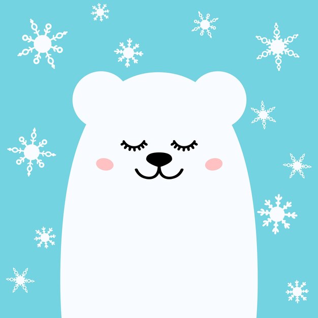 Vector winter bear