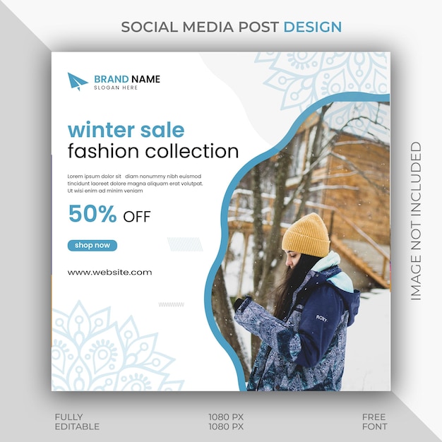 winter beste verkoop social media post ontwerpsjabloon