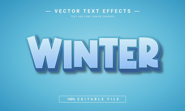 winter bewerkbaar 3D-teksteffect