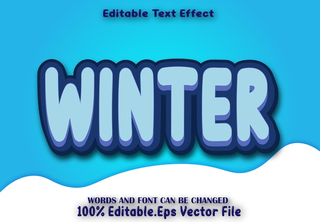 Winter bewerkbare tekst-effect cartoon stijl