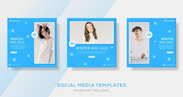 Winter big sale banner template for fashion. premium vector